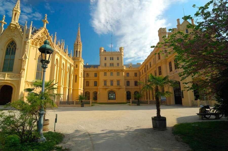 From Bratislava: Moravia: Lednice Castle and park - Entering Lednice Castle’s neo-Gothic rooms