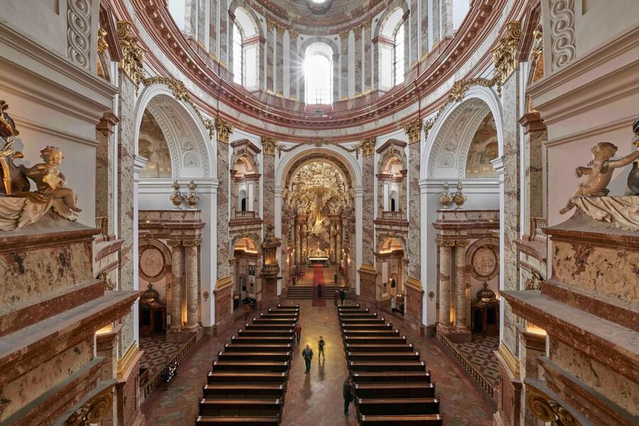 Karlskirche Entry Ticket with Panoramic Terrace Access - Reaching the compact panoramic terrace
