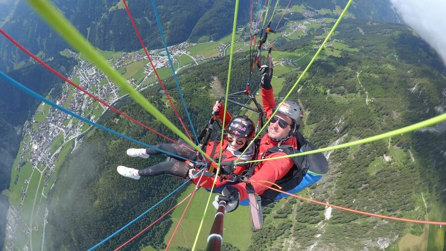 Mayrhofen: Paragliding Adventure With Soaring Views - Riding up to the launch point