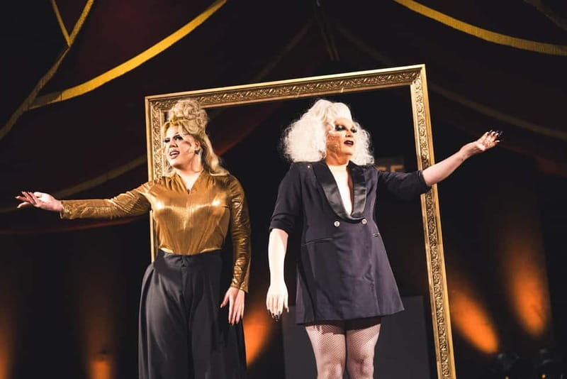 Mirage Vienna: DRAG PORTRAITS BRUNCH SHOW - Entering the Mirage mirror tent near the Prater Ferris wheel