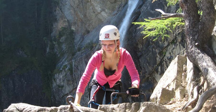 Ötztal: Via Ferrata Climbing Tour at Lehner Waterfall - From the Outdoorzentrum to the rock face