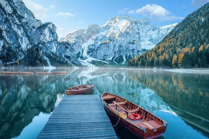 Private Full-Day Tour of Dolomites, Alpine Lakes including Braies from Innsbruck - Lake Dobbiaco and the first mountain views