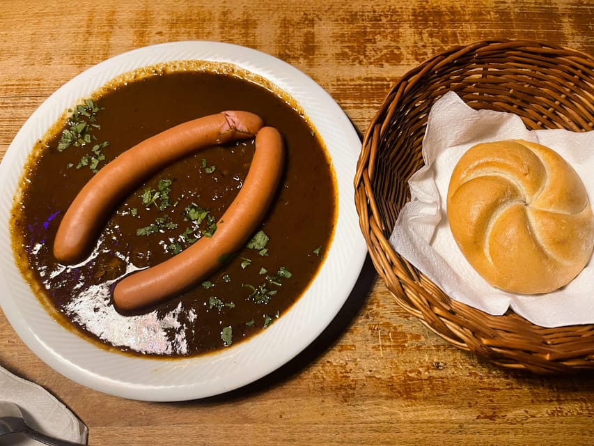 Vienna: Food tasting tour in Hidden Gems (Small Groups) - Third stop: Wiener sausage, goulash sauce, and Grüner Veltliner