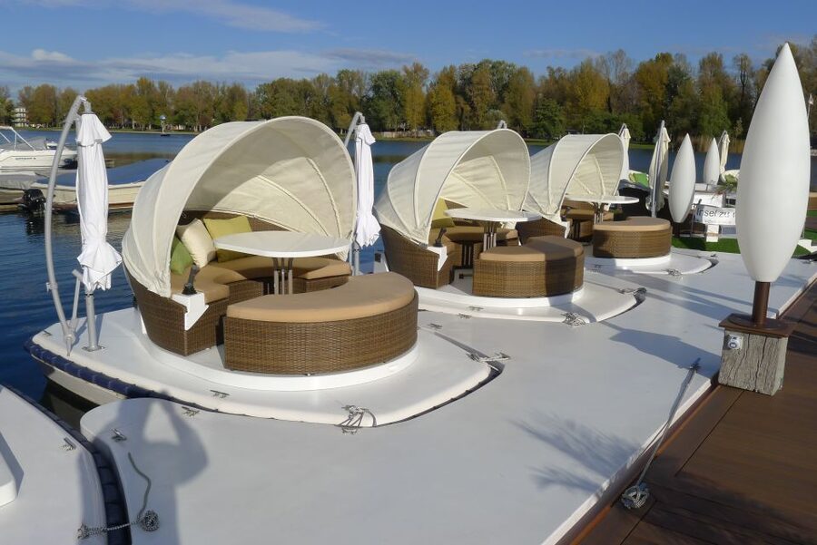 Vienna: Private Floating Island E-Boat Rental on Danube - Setting off in an easy-to-use electric boat
